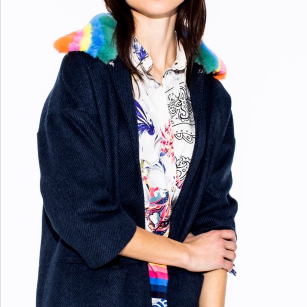 Vilagallo Sarah Coat Navy Napoli Designer Coat